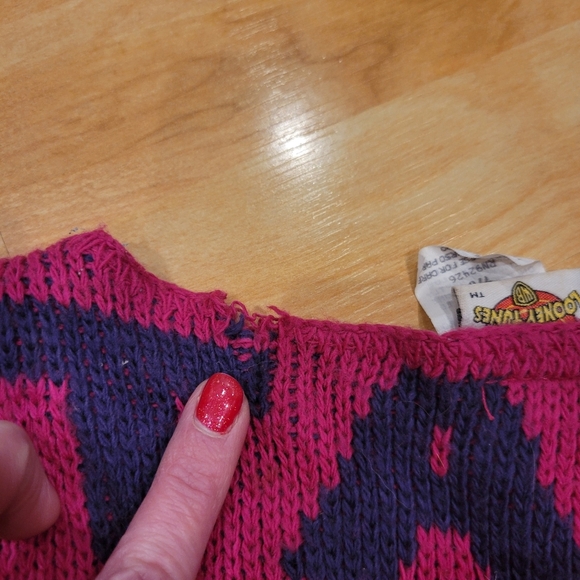 Vintage Looney Tunes Tweety Bird Zip Up Sweater 1997 Size 7/8 - Picture 3 of 10